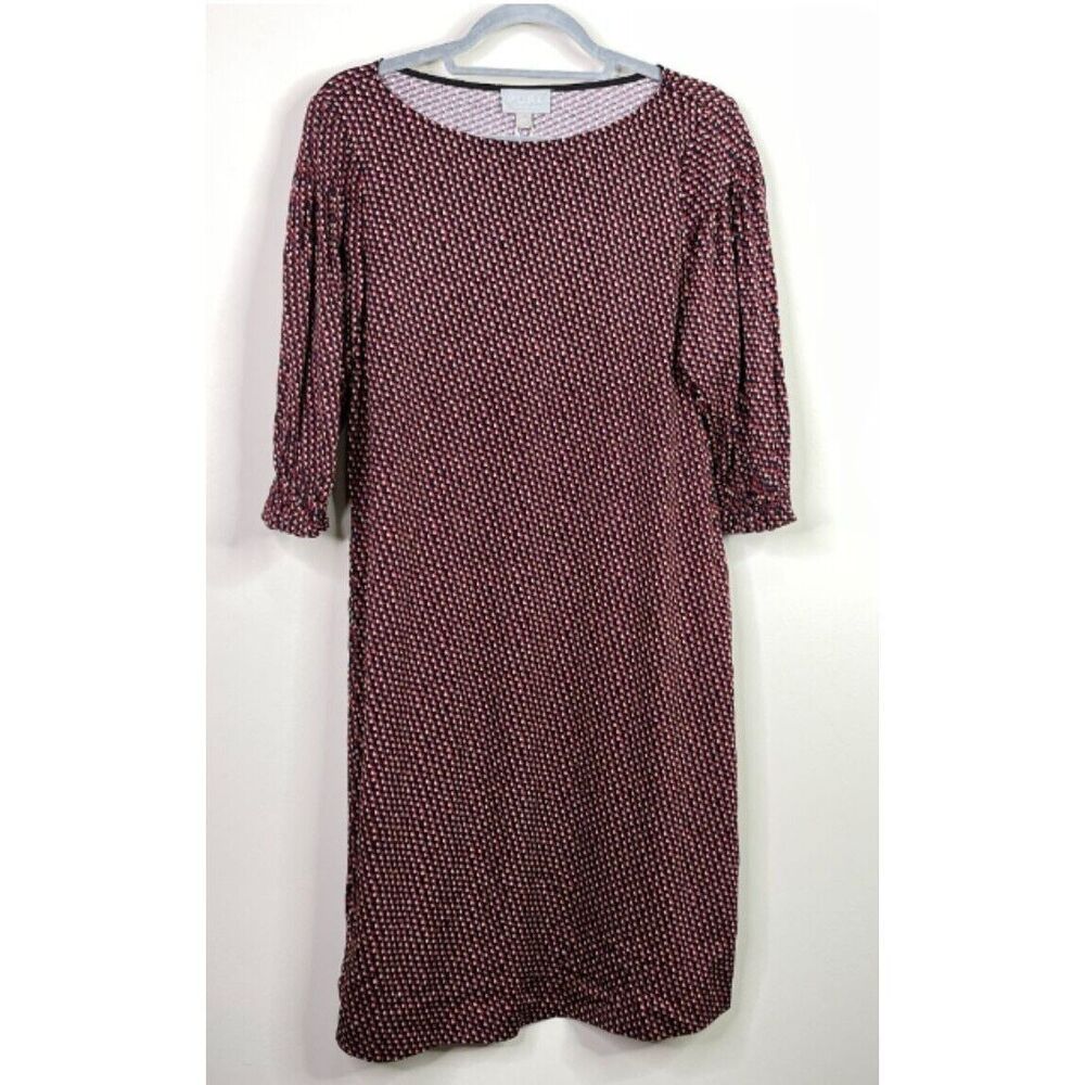 New Pure Collection Pintuck Sleeve Geometric Tile Print Dress Women's Size 8/10